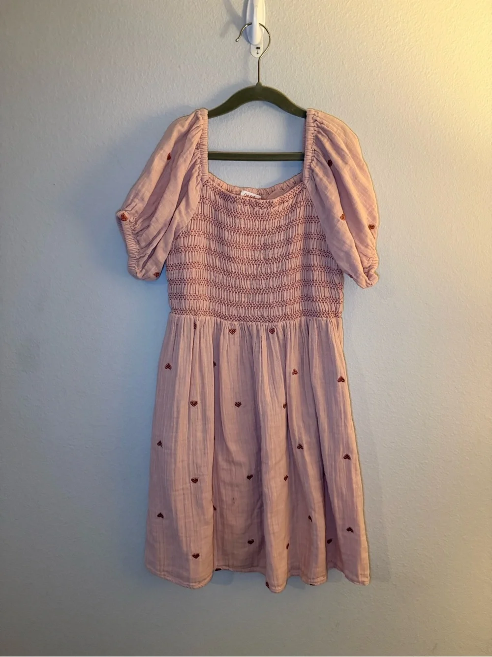 Cat & Jack Pink Smocked Dress with Puff Sleeves